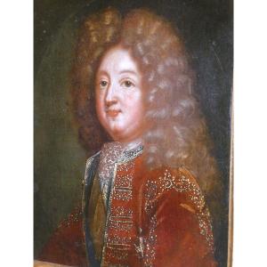 Oil On Canvas, Portrait Of The Grand Dauphin, Louis Of France, After Mignard, 18th Century