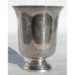 Timbale tulipe en argent massif , Epoque XVIIIE SIECLE , ORLEANS , gobelet , ancien regime