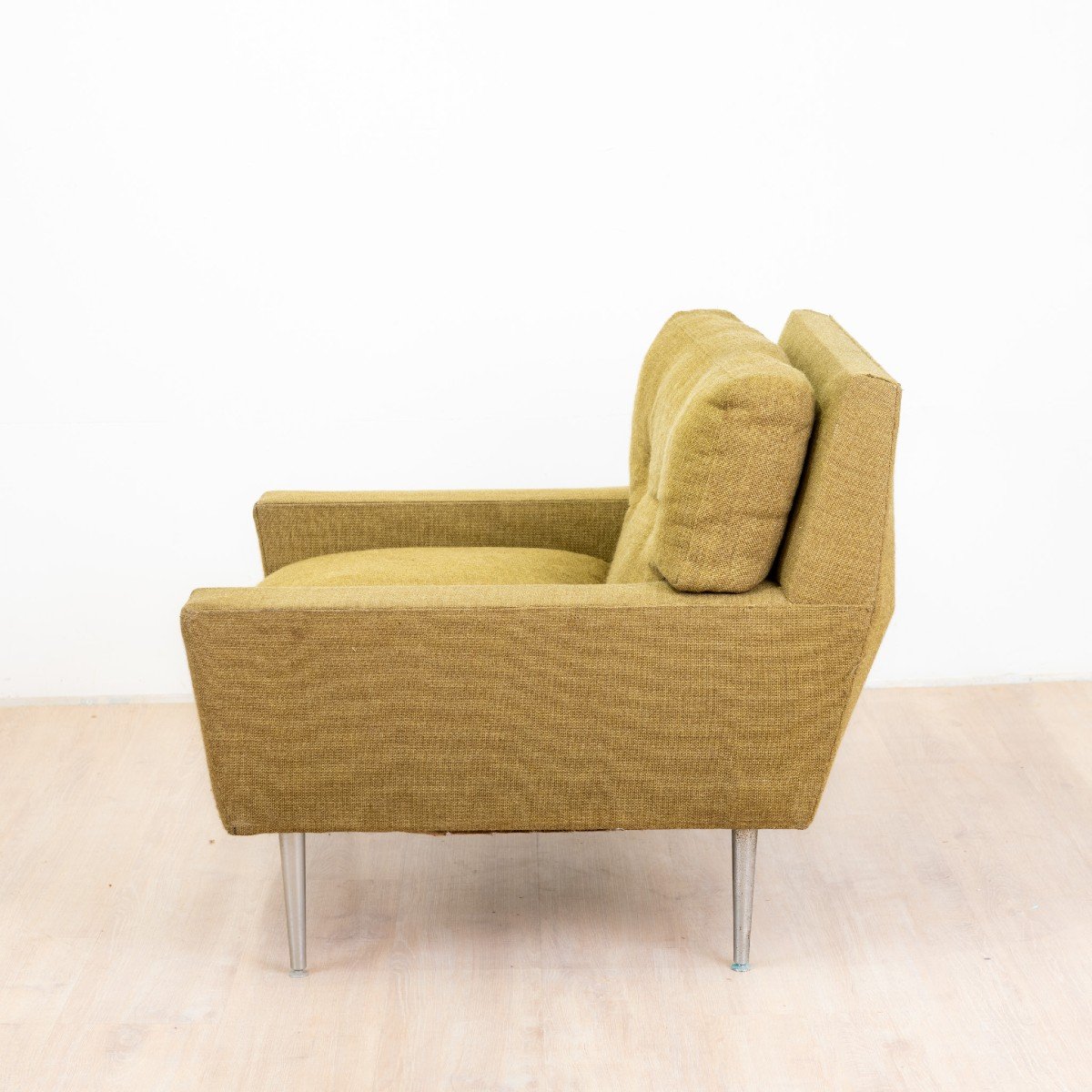 Pair Of 60s Geometric Wool Lounge Chairs -photo-4