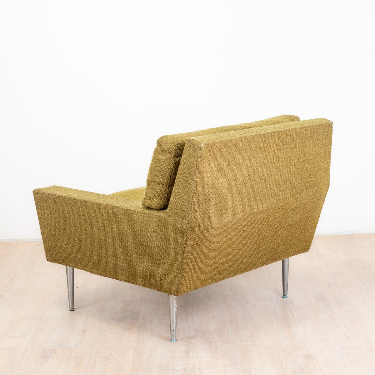 Pair Of 60s Geometric Wool Lounge Chairs -photo-5