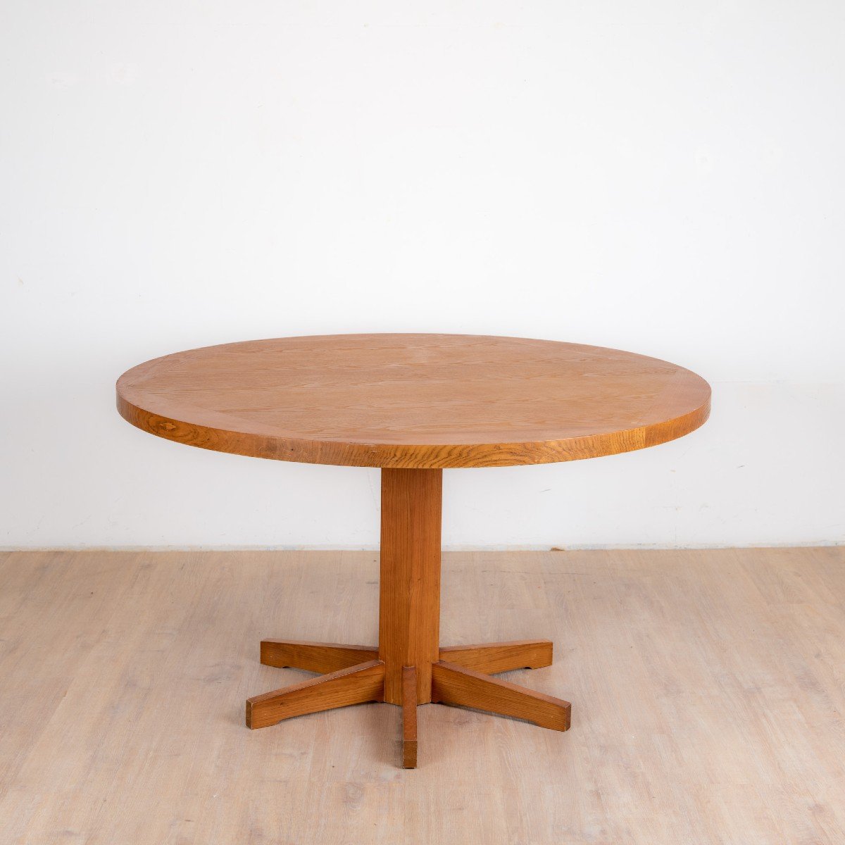 Round Pine Table France 1980-photo-1