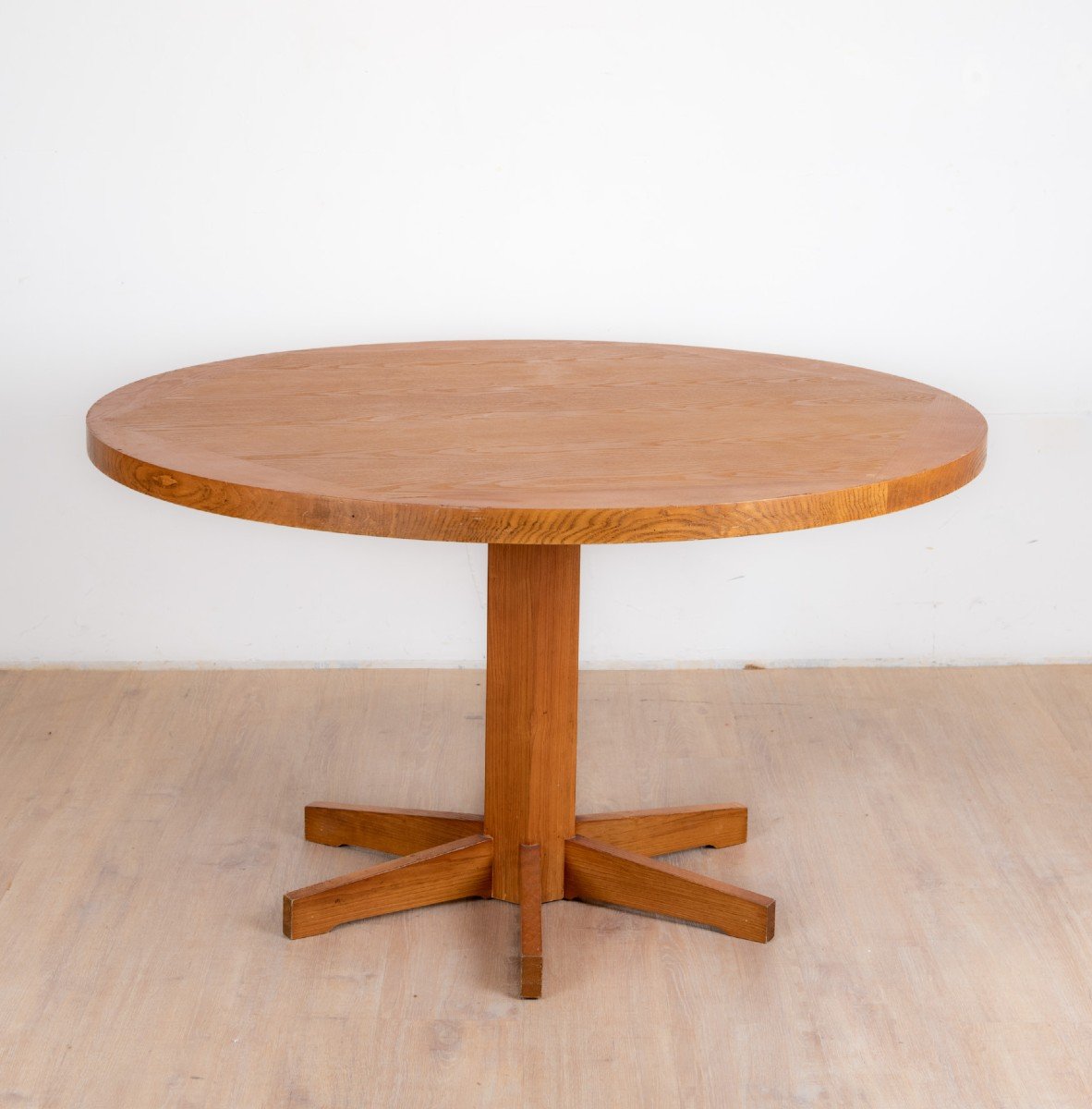 Round Pine Table France 1980