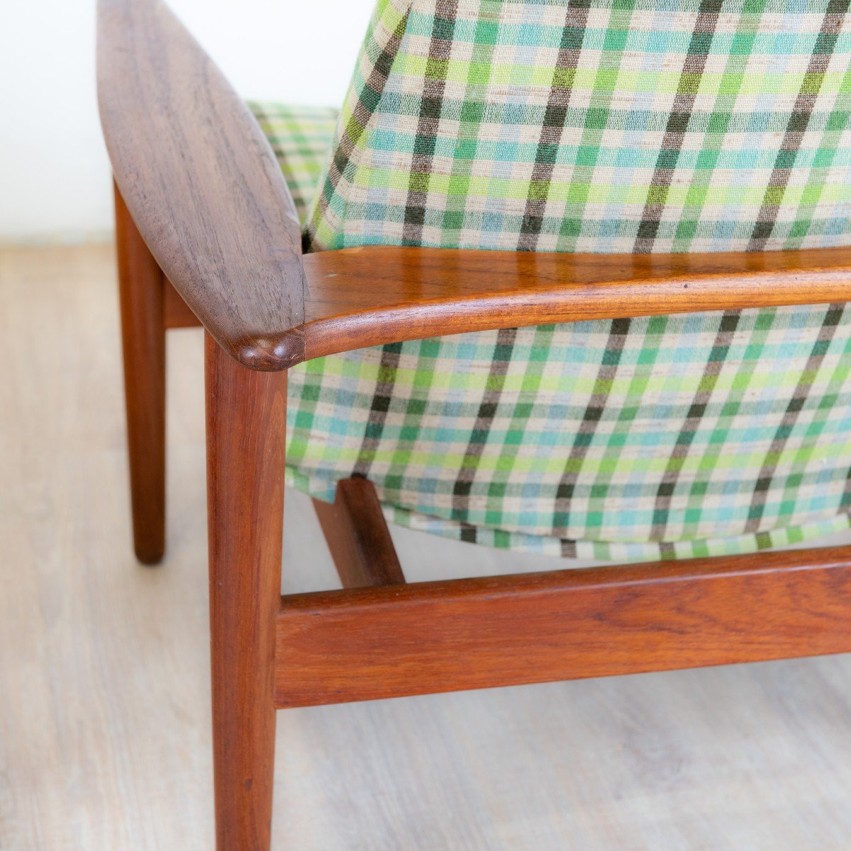 Paire De Fauteuil Danois En Teck Et Tissu d'époque, 1960-photo-2