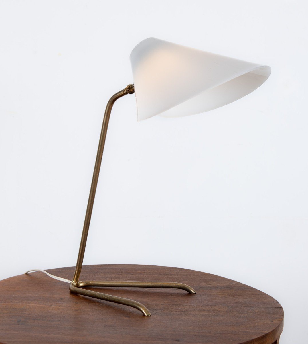 Lampe Vintage En Laiton Et Perpex, 1960