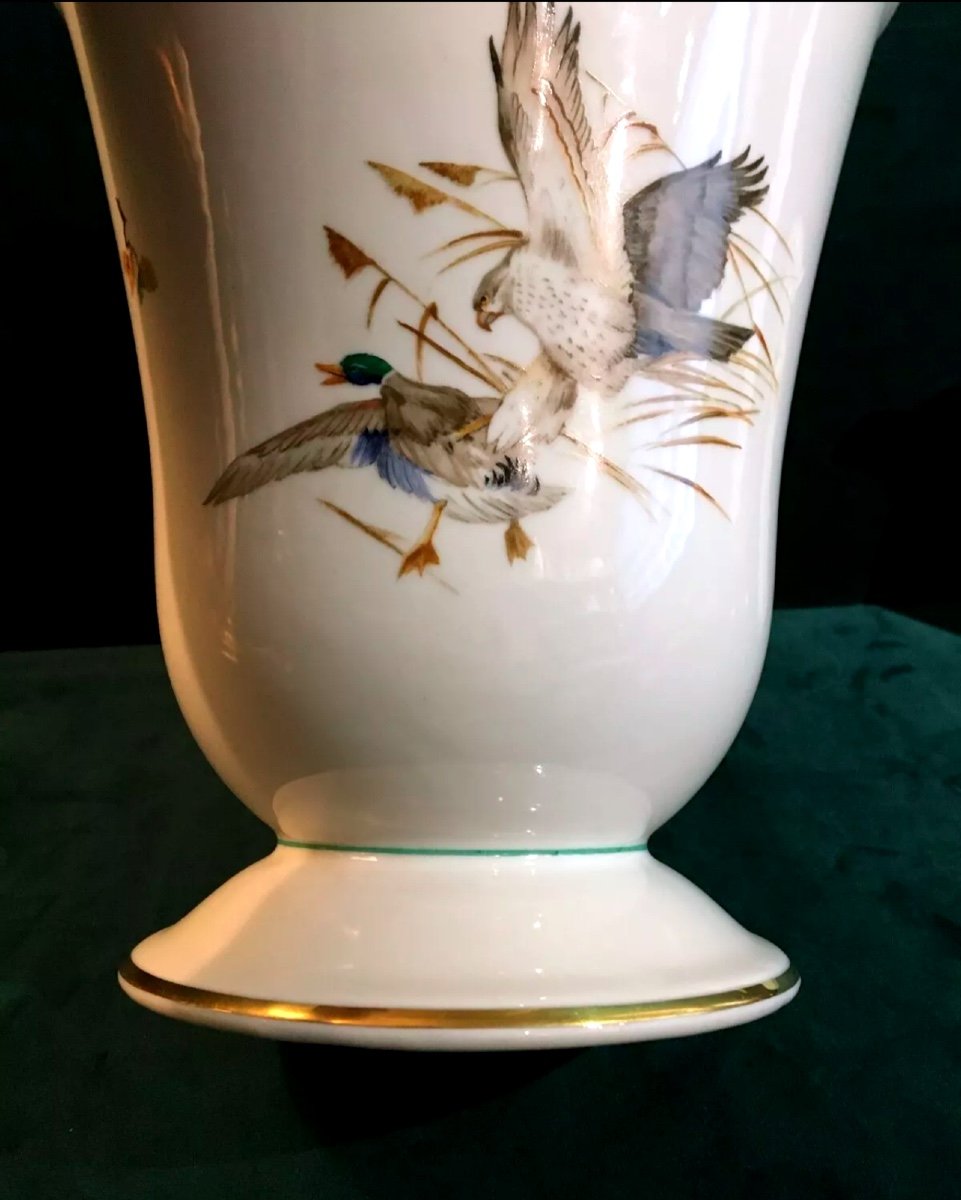 Grand Vase En Porcelaine Allemande Heinrich, Vase De Chasse-photo-4