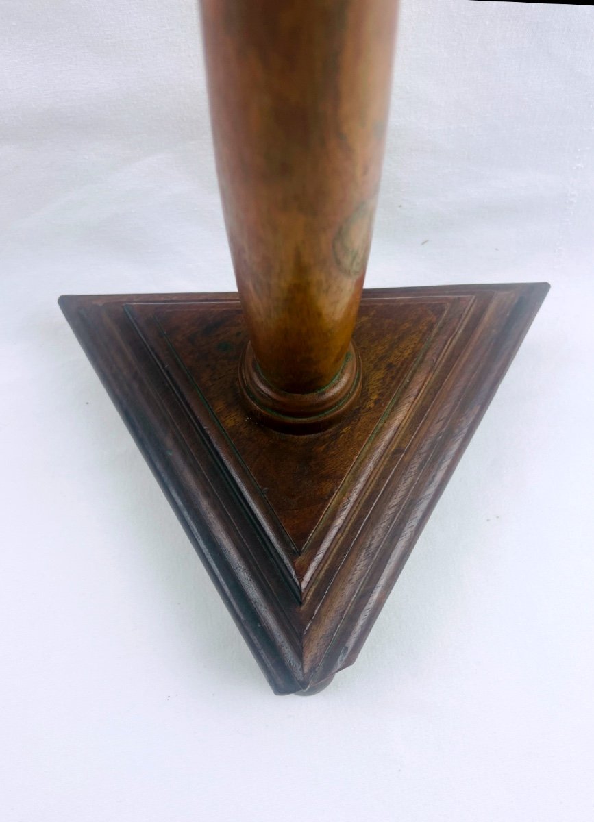 Old Freemasonic Wooden Candlestick-photo-2