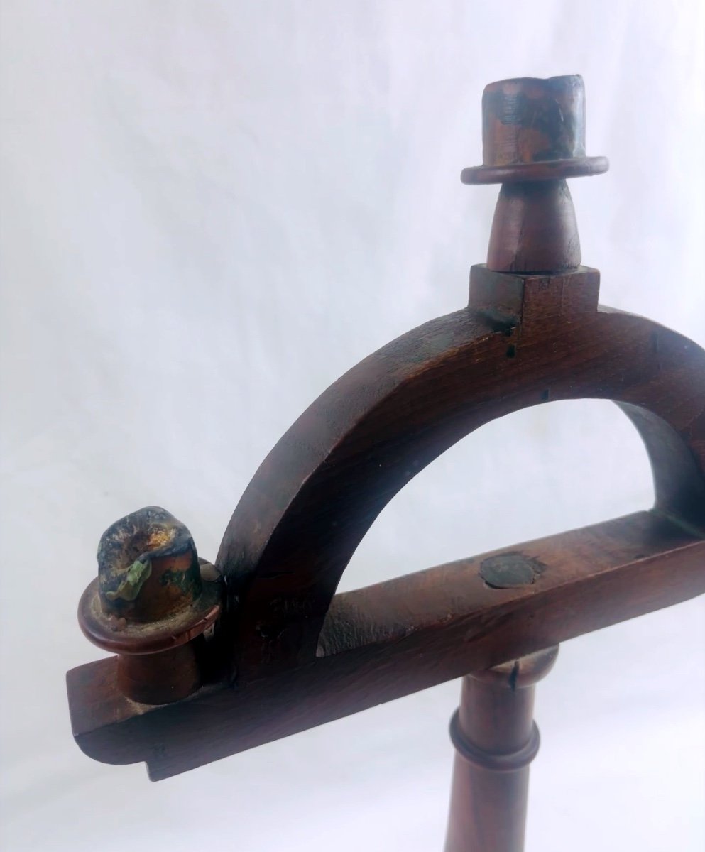 Old Freemasonic Wooden Candlestick-photo-4