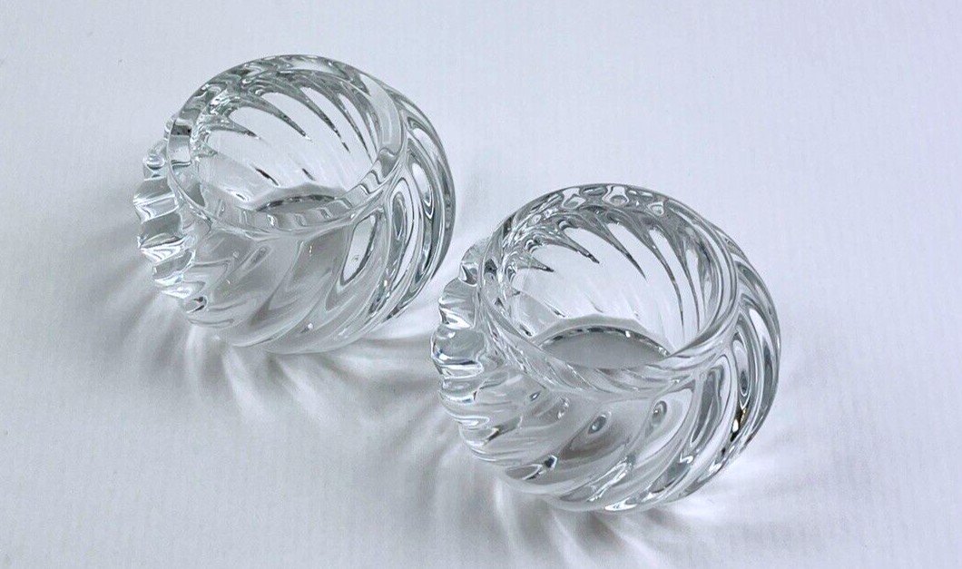 Rare Pair Of Baccarat Crystal Napkin Rings Tors Model