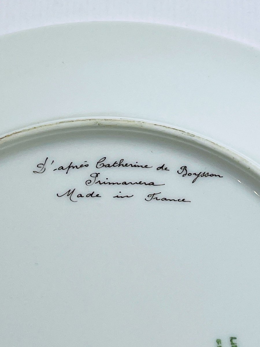 Porcelain Plate After Catherine De Boysson For Primavera "quai Des Grands Augustins"-photo-4