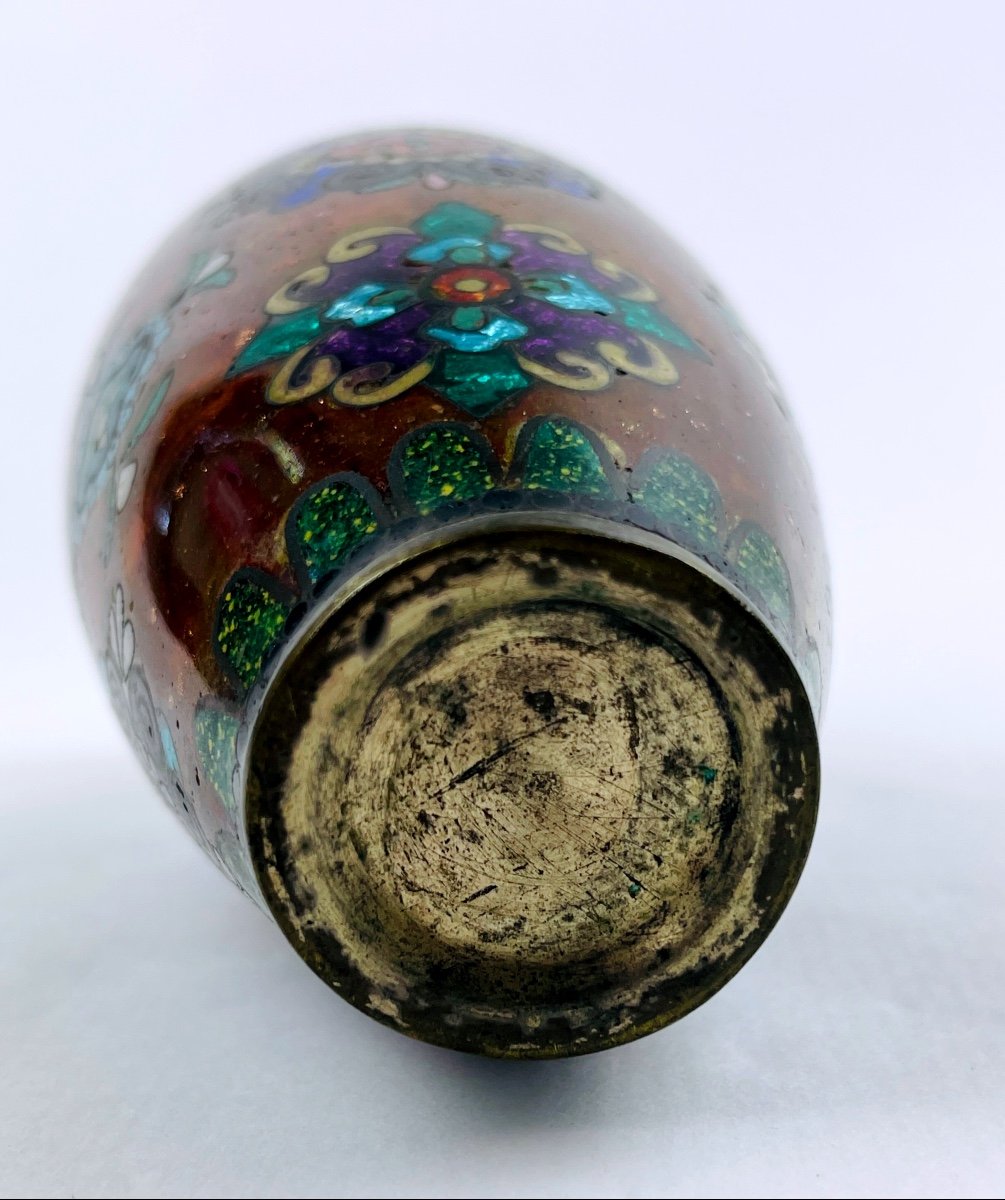 Meiping Shaped Vase In Cloisonne Enamels-photo-2