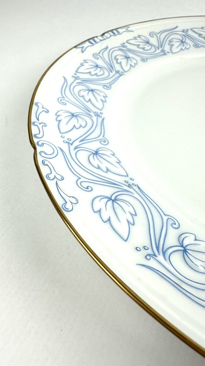 Assiette Plate Service Impératrice Haviland Limoge - Bleue sur fond blanc - Diamètre 25,5 Cm-photo-4