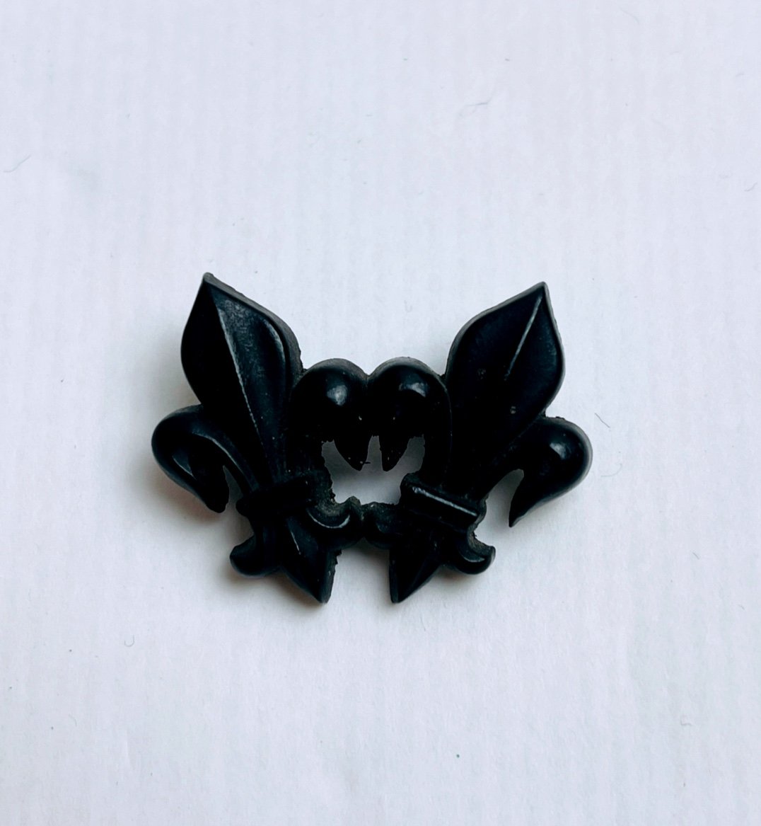 Antique Double Fleur-de-lys Ebonite Brooch