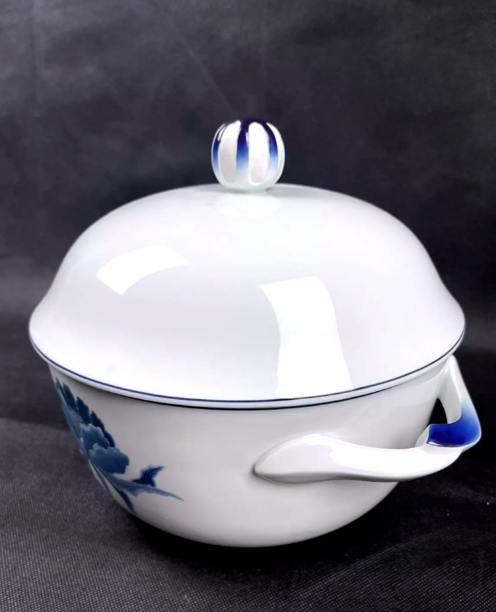 Blue Chrysanthemum Pattern Soup Tureen, Ch Field Haviland Limoges-photo-3