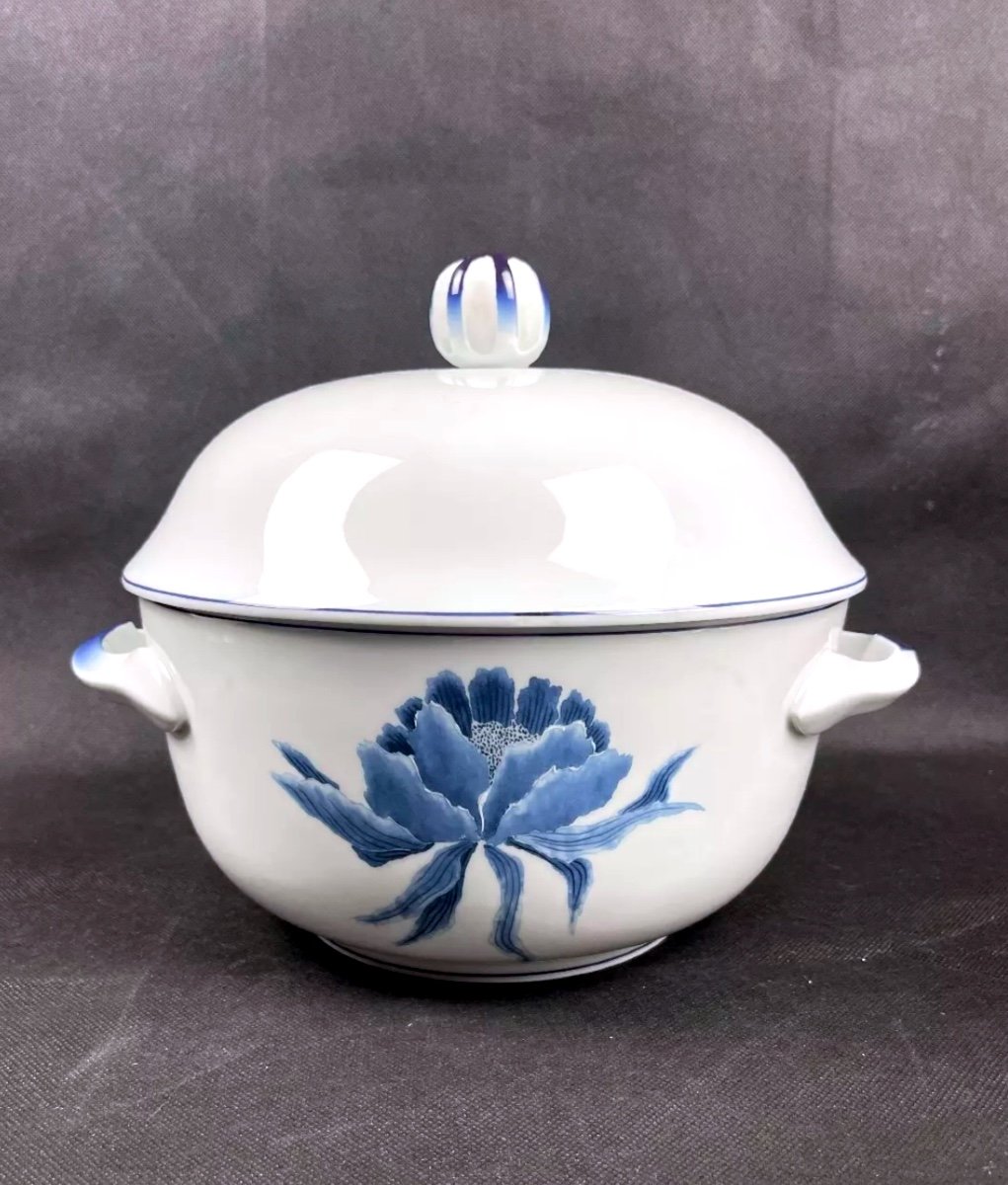 Soupière Motif Chrysanthème Bleu, Ch Field Haviland Limoges