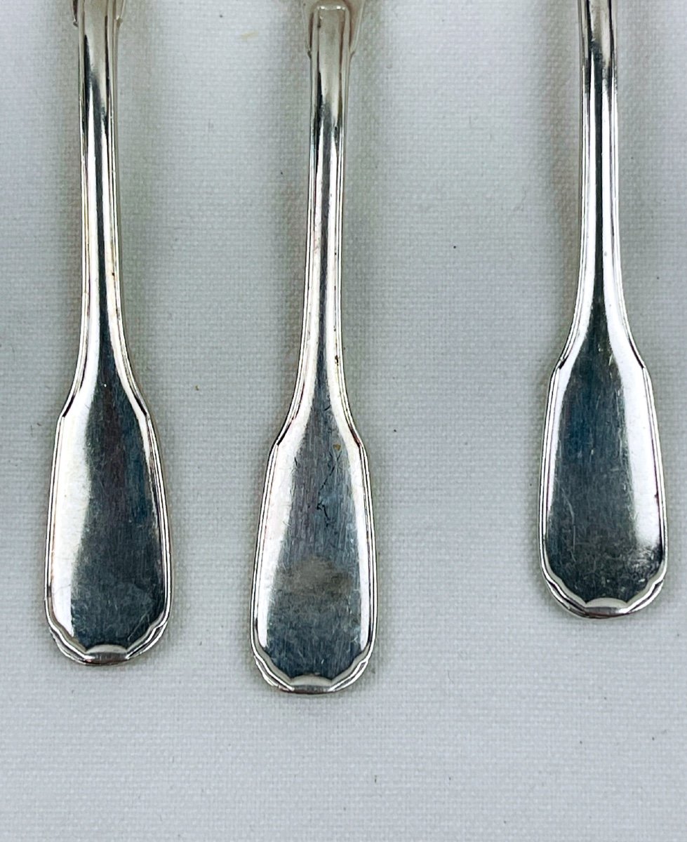 Set Of 4 Christofle Moka Spoons Versailles Model-photo-2