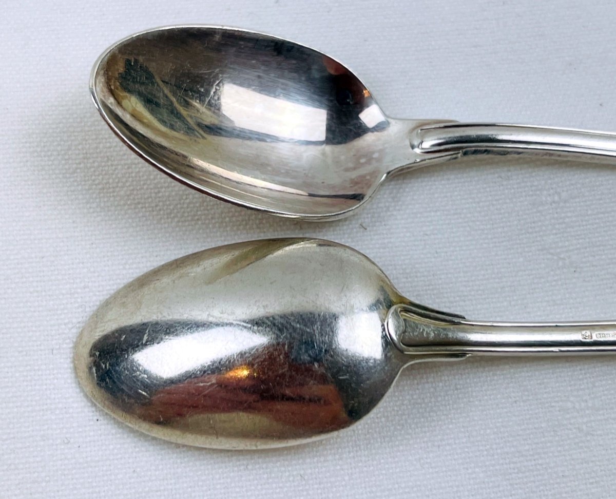 Set Of 4 Christofle Moka Spoons Versailles Model-photo-4