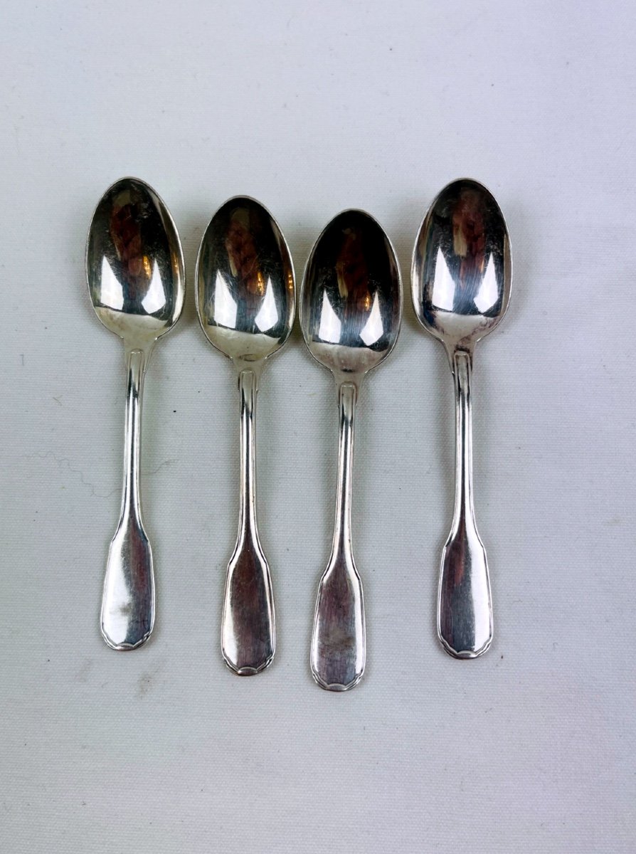 Set Of 4 Christofle Moka Spoons Versailles Model