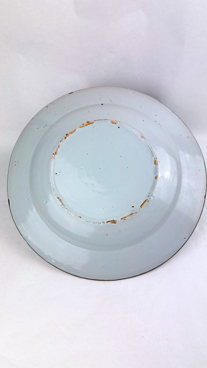 Large 18th Century Gilded Delftware Dish-photo-3