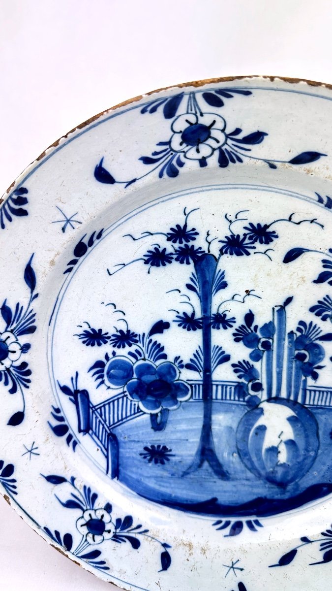 Large 18th Century Delftware Dish-photo-3