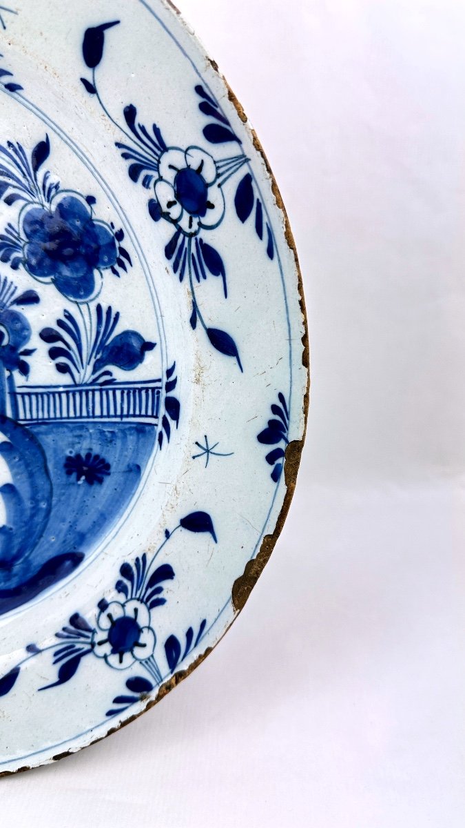 Large 18th Century Delftware Dish-photo-4