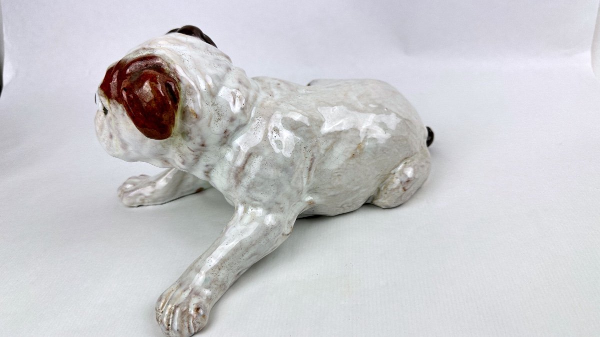 3 Joseph Filmont Bulldogs In Cracked Ceramic-photo-4