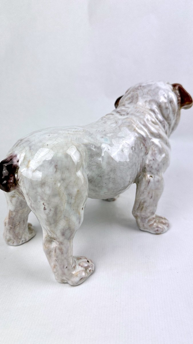 3 Joseph Filmont Bulldogs In Cracked Ceramic-photo-6