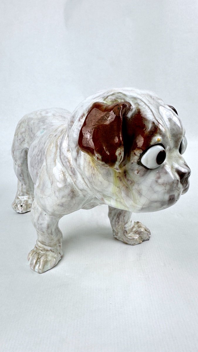 3 Joseph Filmont Bulldogs In Cracked Ceramic-photo-7