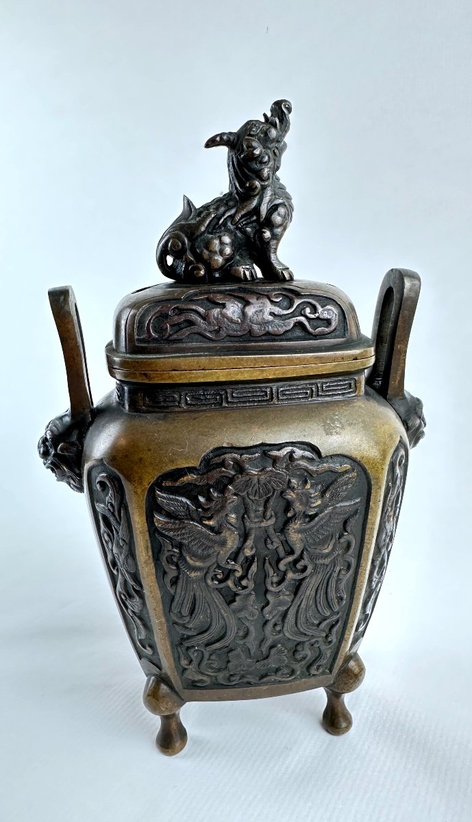 Bronze Incense Burner, Japan, Early 20th Century-photo-2