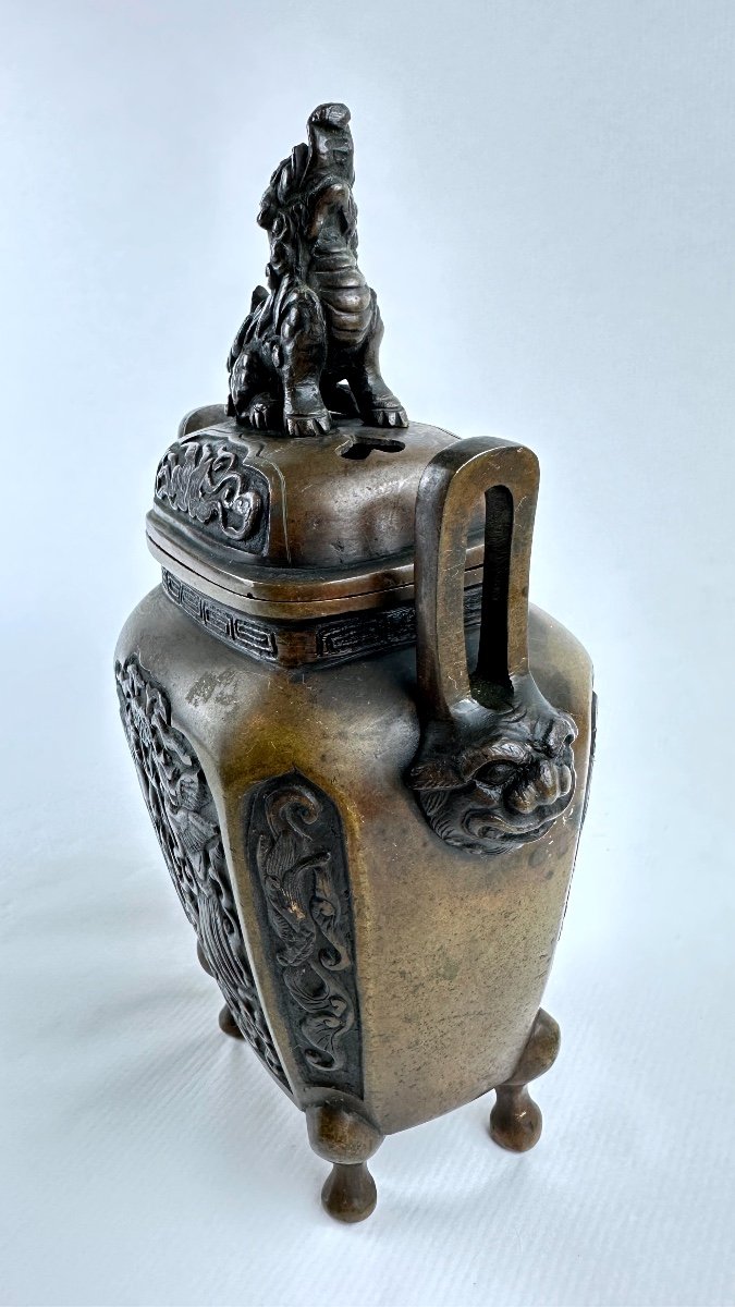 Bronze Incense Burner, Japan, Early 20th Century-photo-3