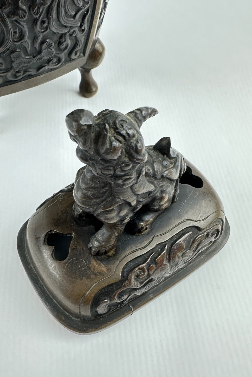 Bronze Incense Burner, Japan, Early 20th Century-photo-6