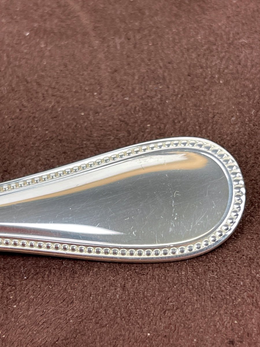 Christofle Consommé Spoon In Solid Silver, Sterling 925, Pearls Model-photo-4