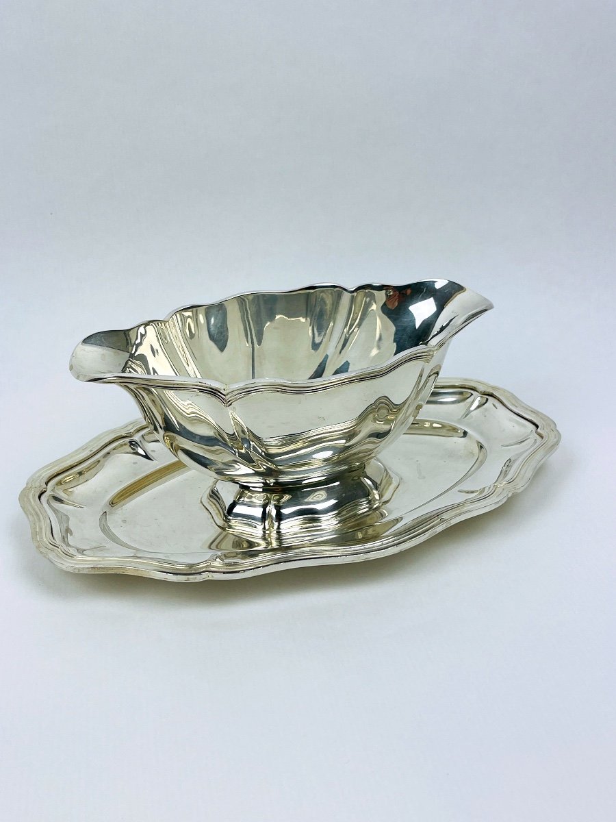 Saint Médard Louis XV Style Silver Metal Sauce Boat-photo-2