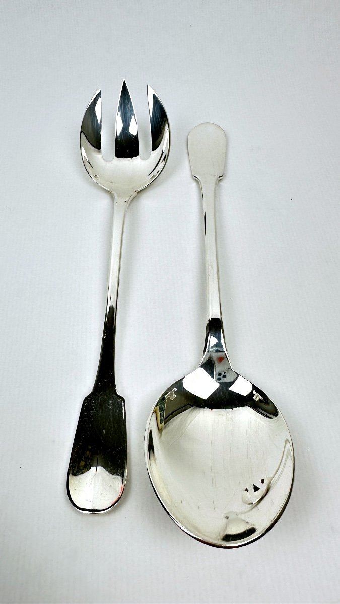 Christofle Cluny Model Salad Serving Cutlery-photo-3