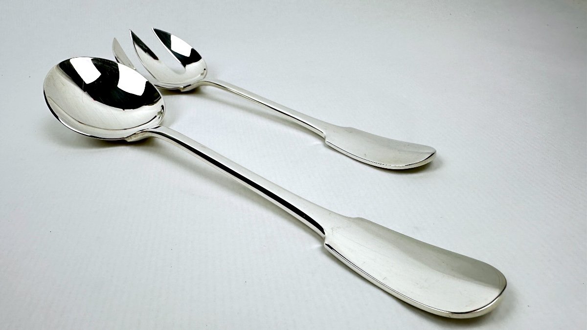 Christofle Cluny Model Salad Serving Cutlery-photo-4