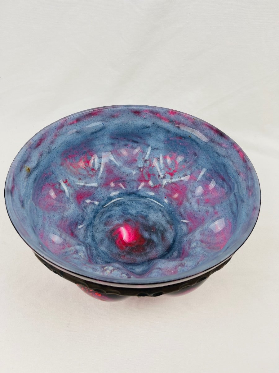 Daum & Louis Majorelle Marbled Glass Bowl Circa 1925-photo-2