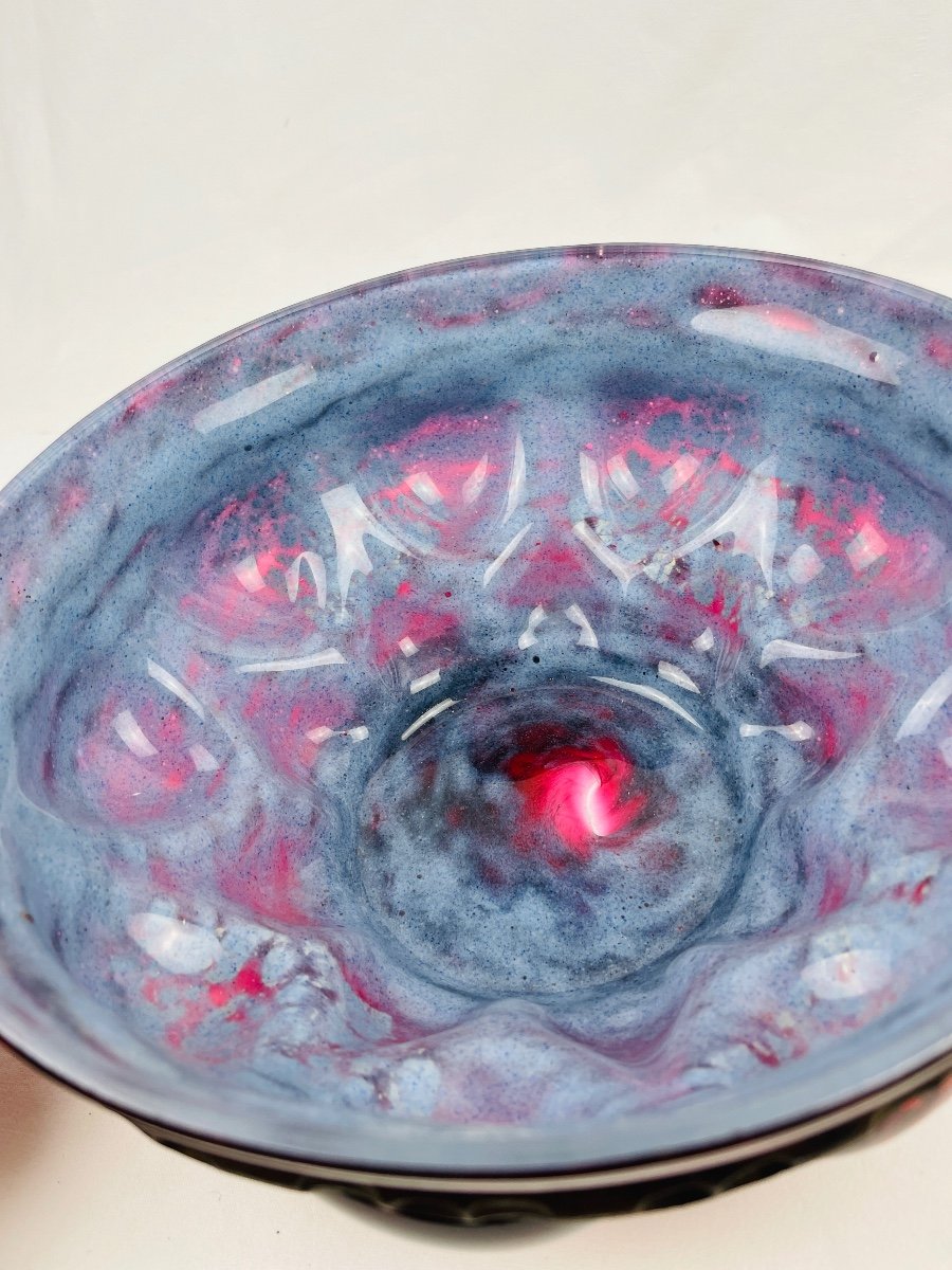 Daum & Louis Majorelle Marbled Glass Bowl Circa 1925-photo-4