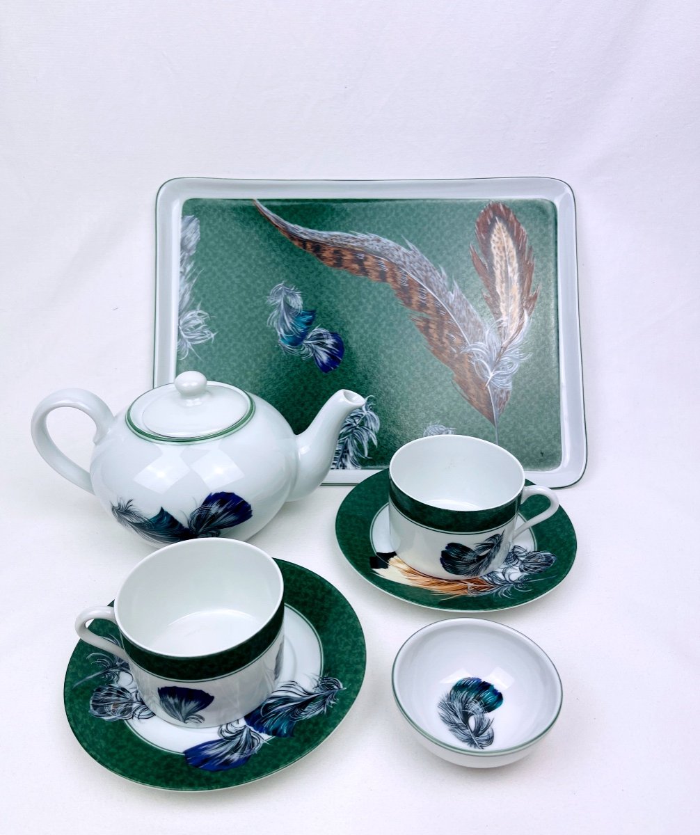 Philippe Deshoulières Porcelain Head-to-head, Feathers - Ferrières, Patrick Frey Tea Set-photo-2