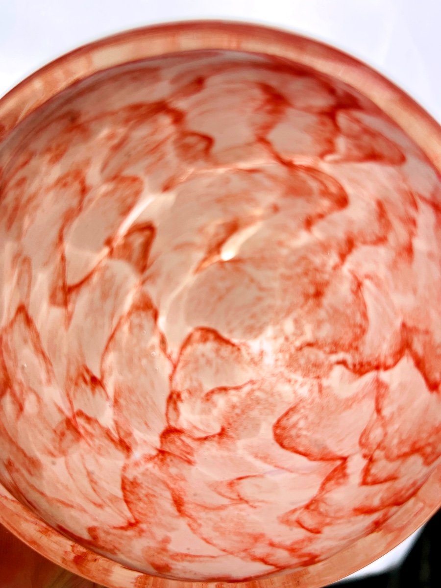 Pink Marbled Glass Vase, Murano-photo-2