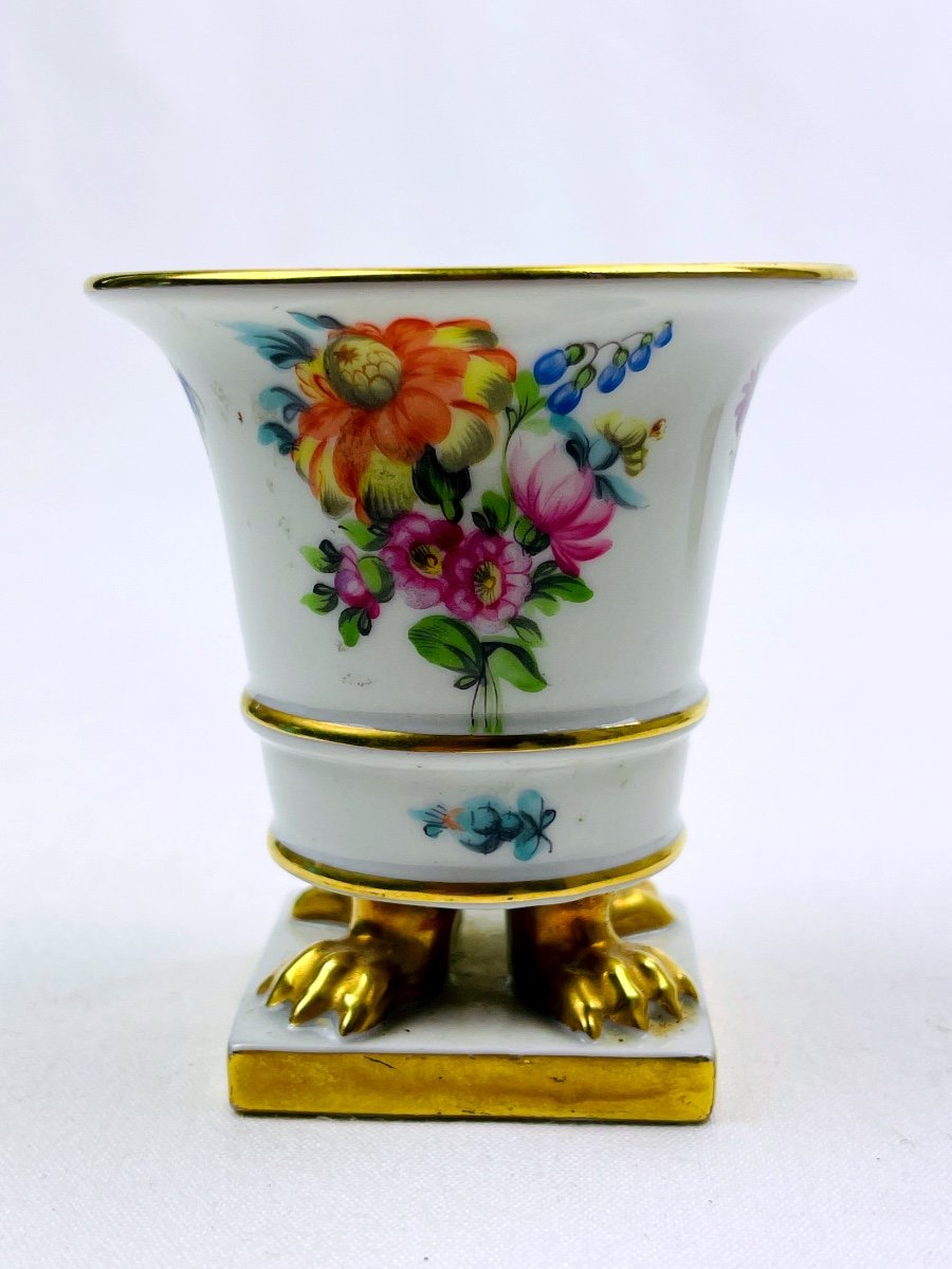 Pair Of Small Herend Porcelain Cornet Vases-photo-2