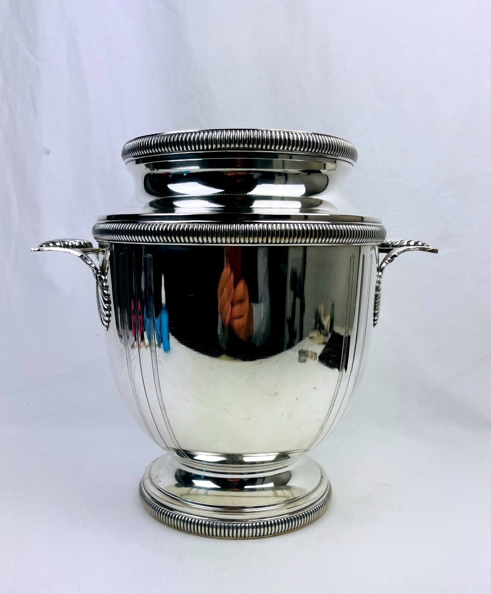 Cooler, Silver Metal Champagne Bucket By Orfèvrerie Phenix