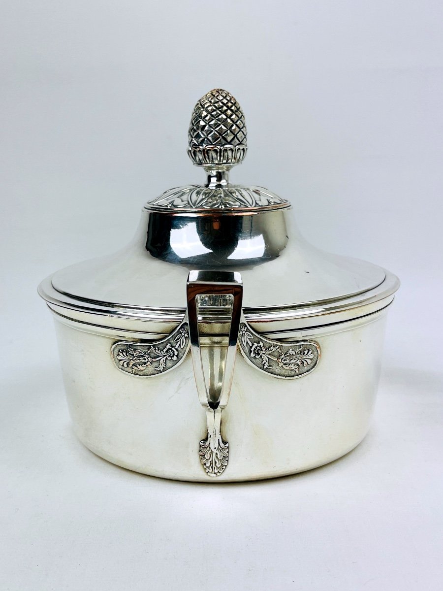 Empire Style Silver Metal Covered Vegetable Dish, 19th Century-photo-2