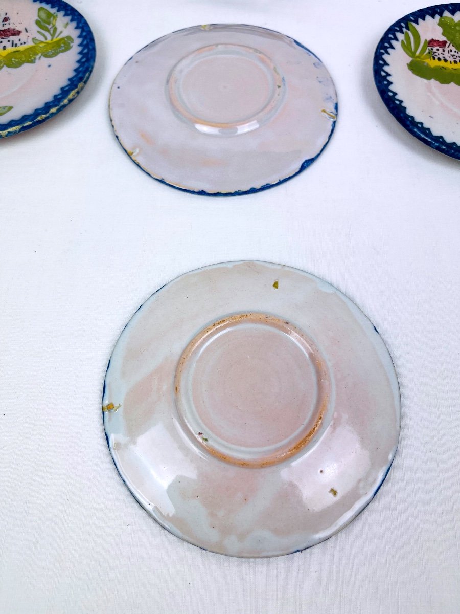 Set Of 6 Small Charolles Earthenware Plates, Bread Plates-photo-4