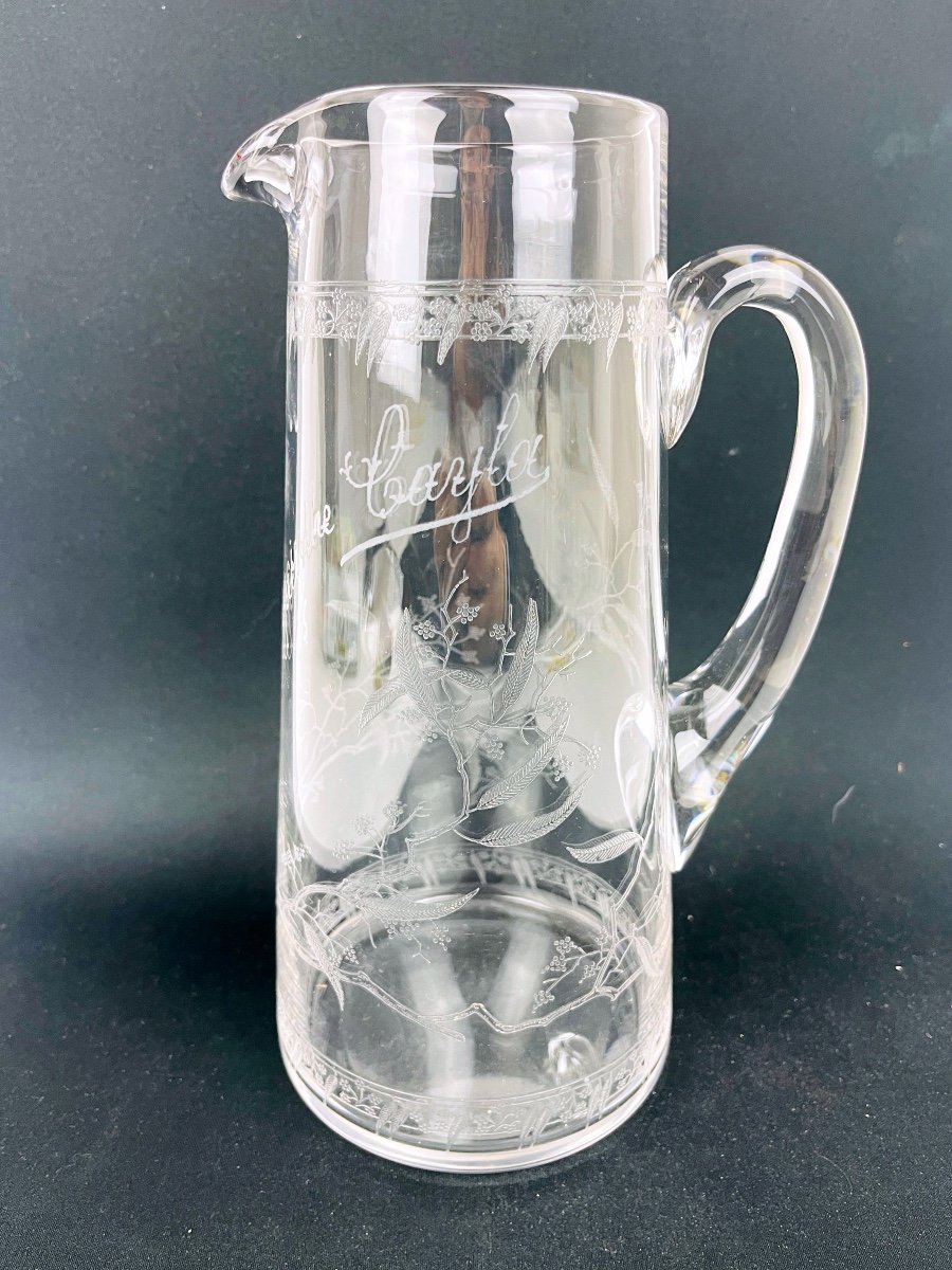 Hyacinthe Cayla Engraved Crystal Water Jug, Carafe