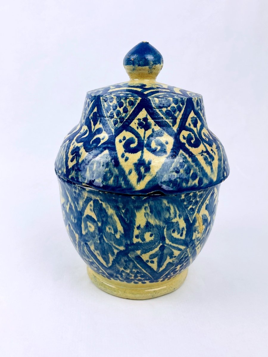 Butter Pot, Jobbana In Earthenware From Fez, Morocco Circa 1920-photo-2