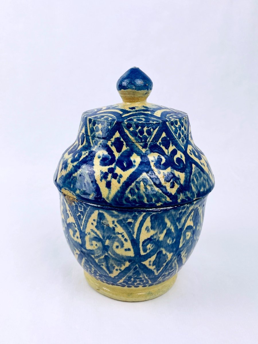 Butter Pot, Jobbana In Earthenware From Fez, Morocco Circa 1920-photo-3