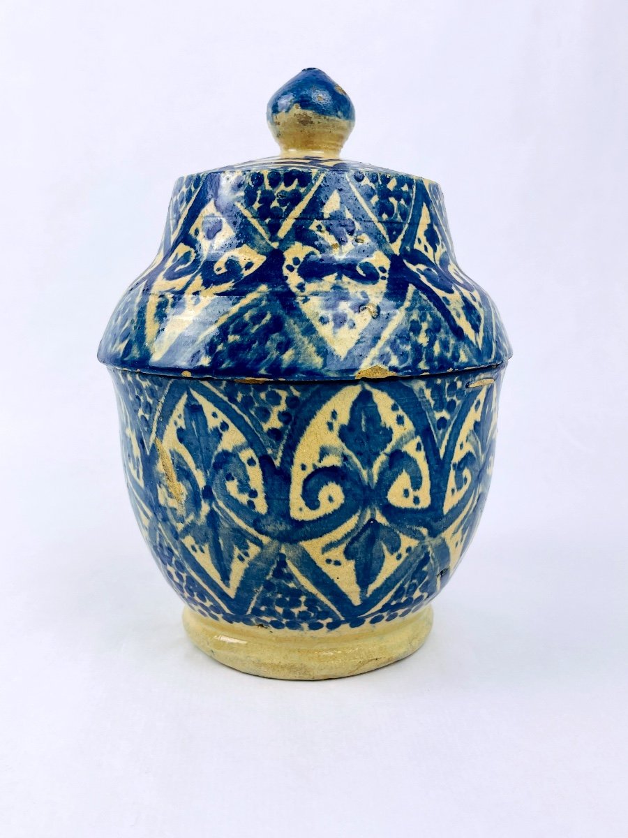 Butter Pot, Jobbana In Earthenware From Fez, Morocco Circa 1920