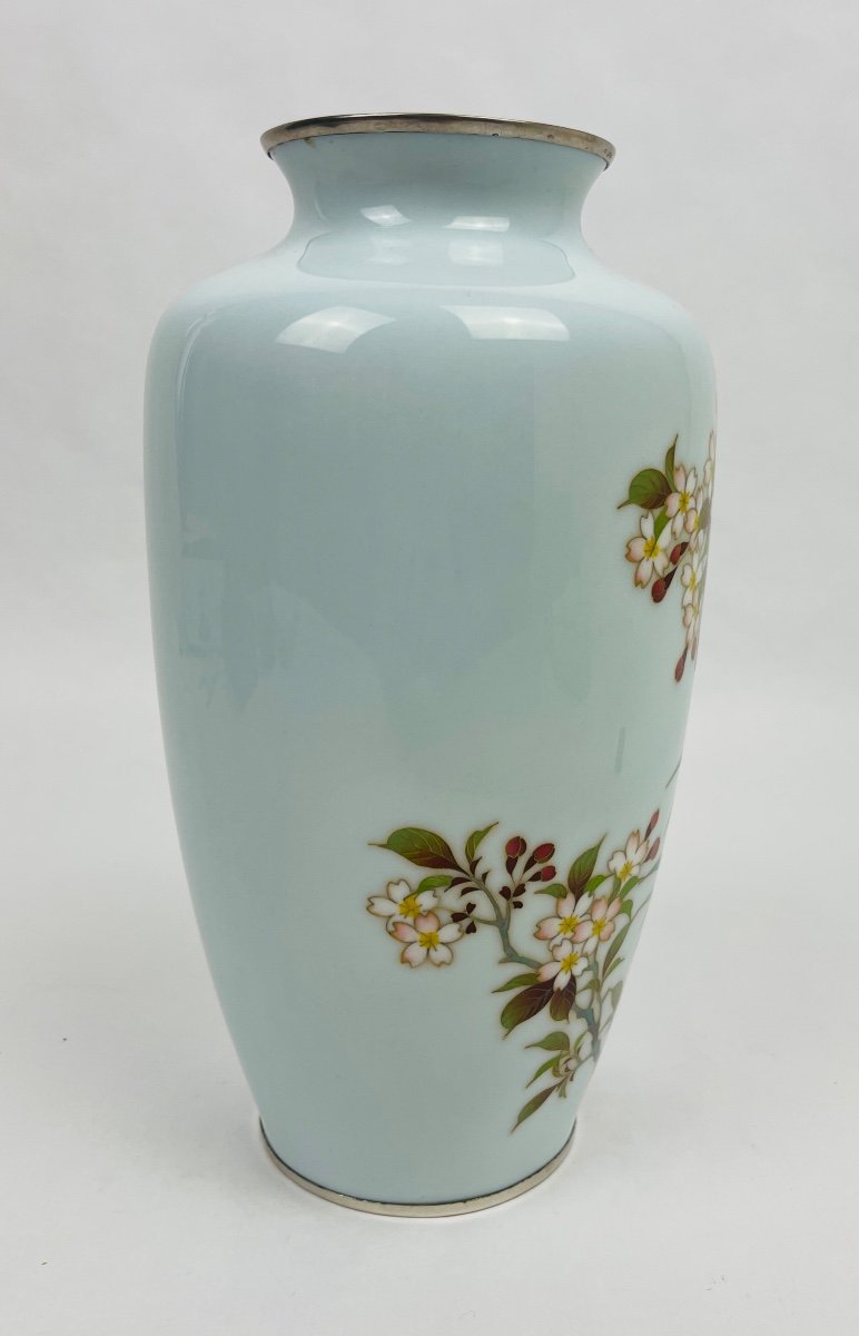 Japanese Cloisonné Enamel Vase In The Style Of Ando Jubei-photo-2