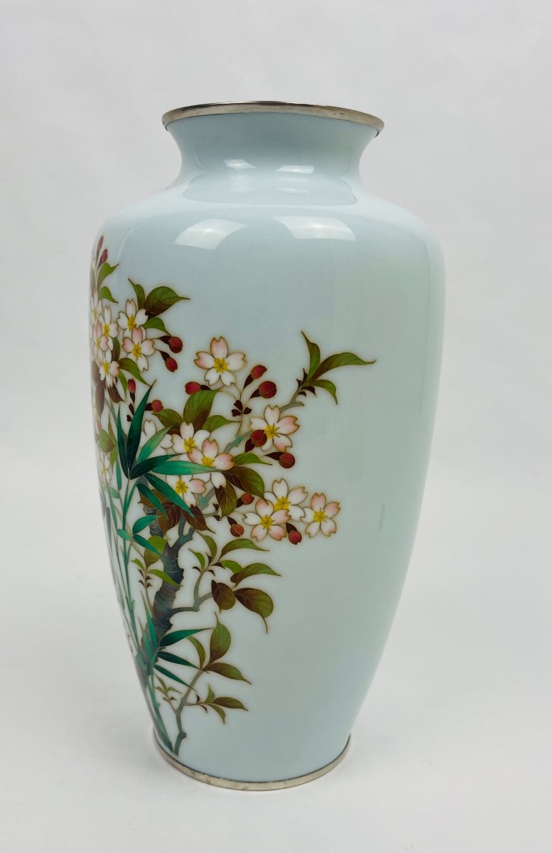 Japanese Cloisonné Enamel Vase In The Style Of Ando Jubei-photo-3