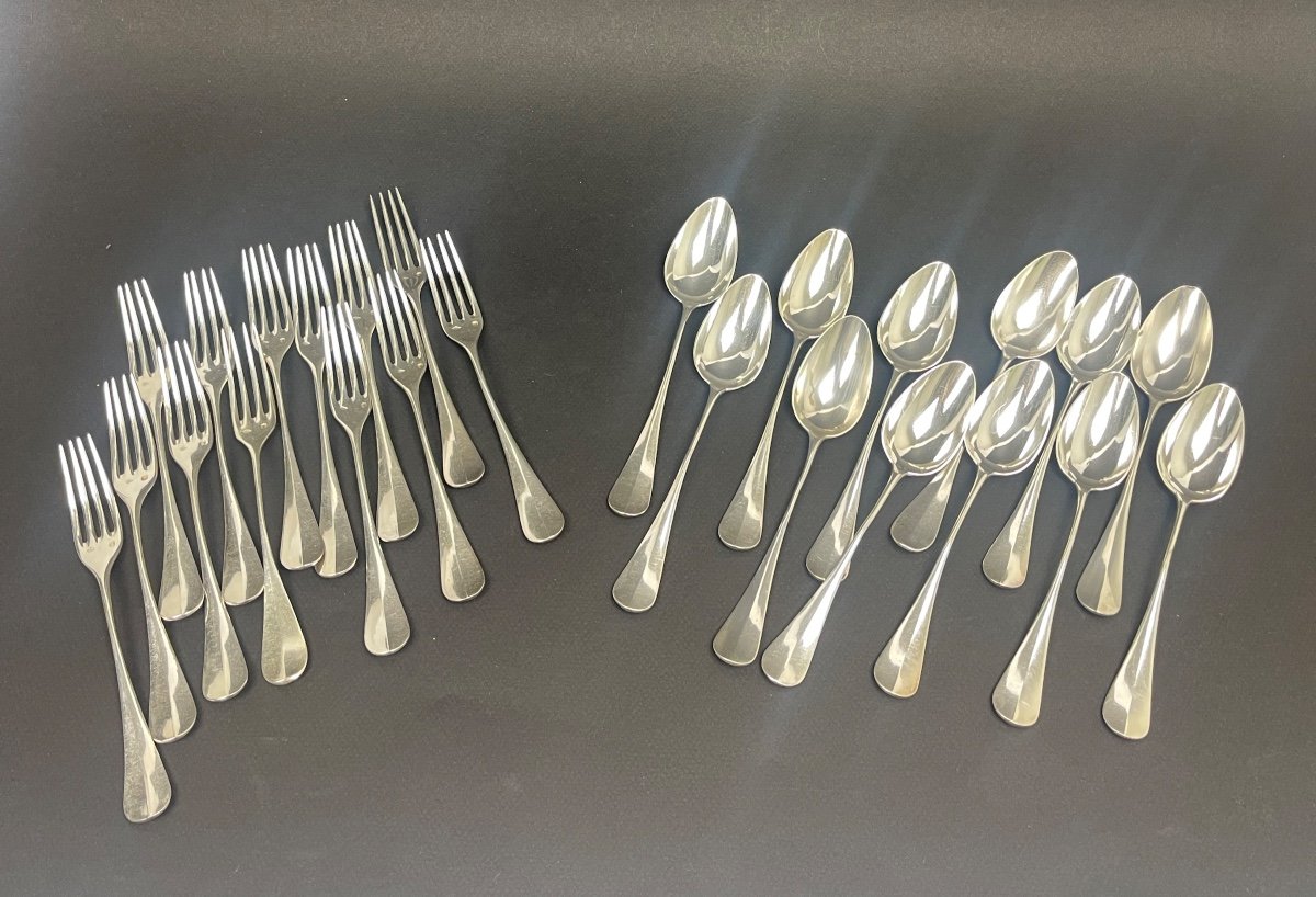 12 Dessert Cutlery, Solid Silver Edmond Bonnesoeur