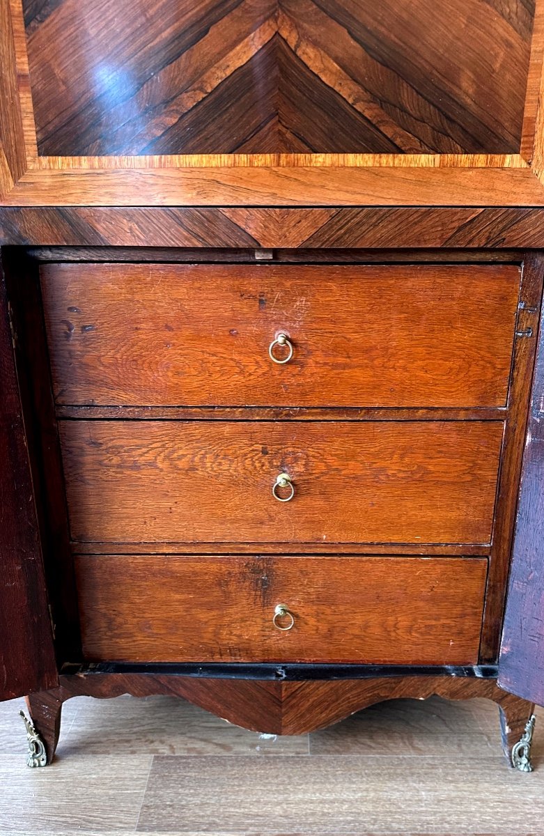 Small Marquetry Secretary From The Transition Period-photo-2